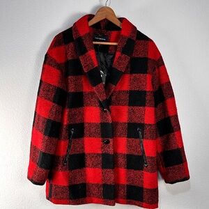 Lucky‎ Brand Buffalo Plaid Check Coat Sz S